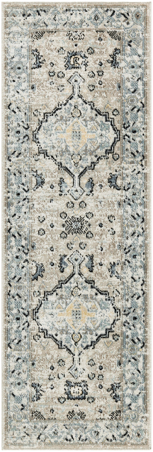 Nourison Home - Washable Decor Taupe/Blue Area Rug WSD12