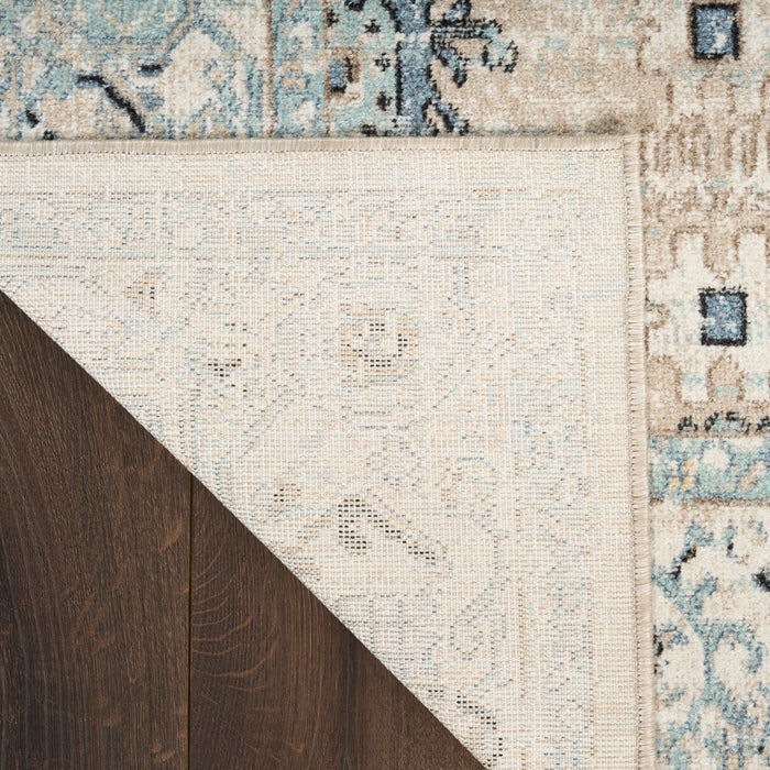 Nourison Home - Washable Decor Taupe/Blue Area Rug WSD12