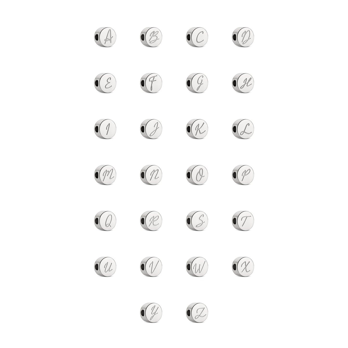 Script Initial Bracelet Charm (Silver)