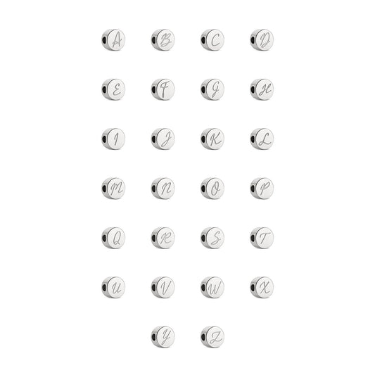 Script Initial Bracelet Charm (Silver)
