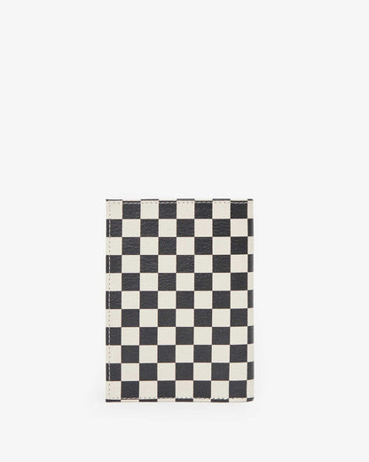 back image of the Black & Cream Checkers Passport Sleeve
