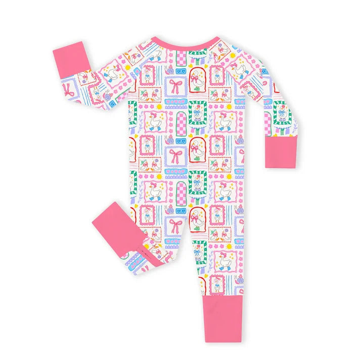 Patch & Puddle Bamboo Zipper Romper Pajamas