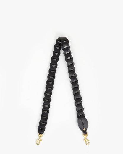 Black Veg Leather Link Shoulder Strap