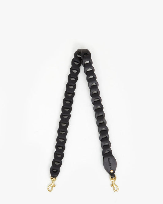 Black Veg Leather Link Shoulder Strap