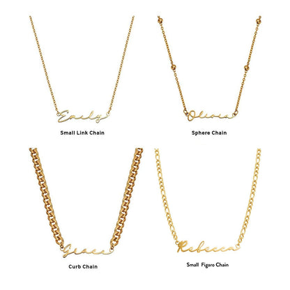 Signature Name Necklace - Gold