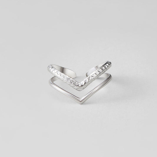 Silver Harper Layered Wrap Ring