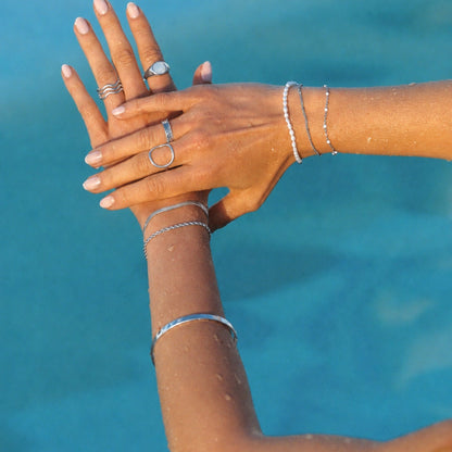 Double White Beaded Bracelet