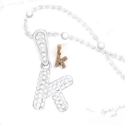 Bubble Initial Sphere Necklace - Gold