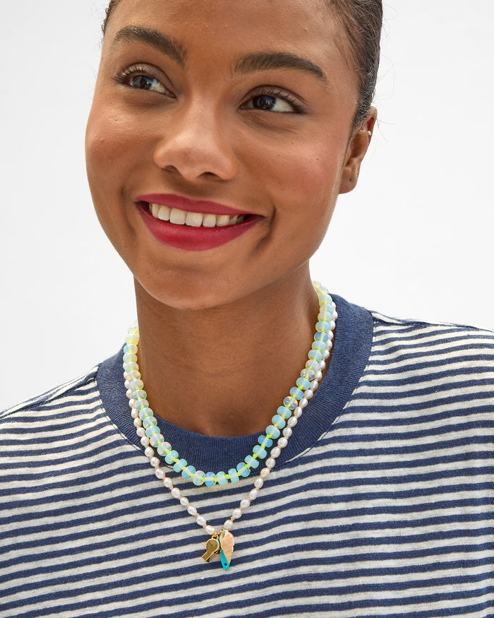 Stone Slice Necklace on Vitoria