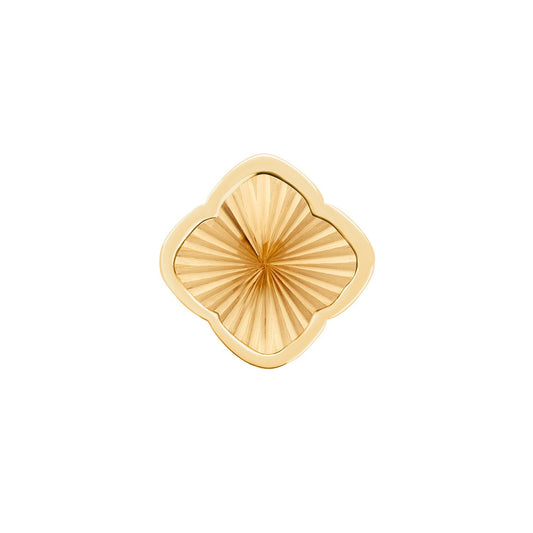 Rosette Textured Clover Charms (Gold) - Plain Clover