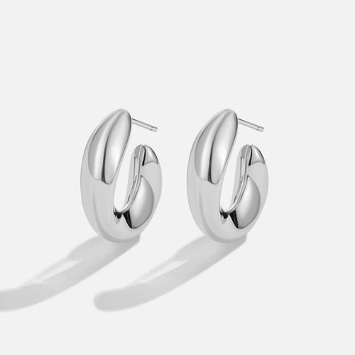 Twisted Sarah Silver Hoop Earrings