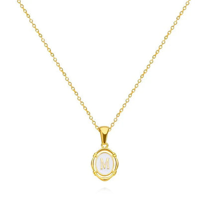Vintage Gold Letter Necklace