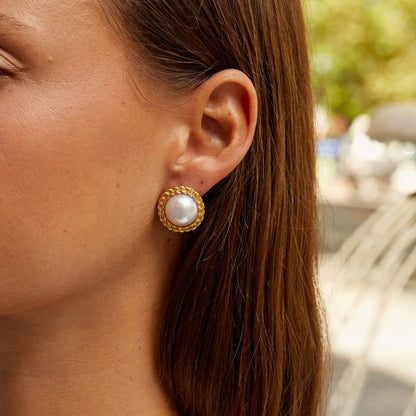 Vintage Monet Pearl Earrings