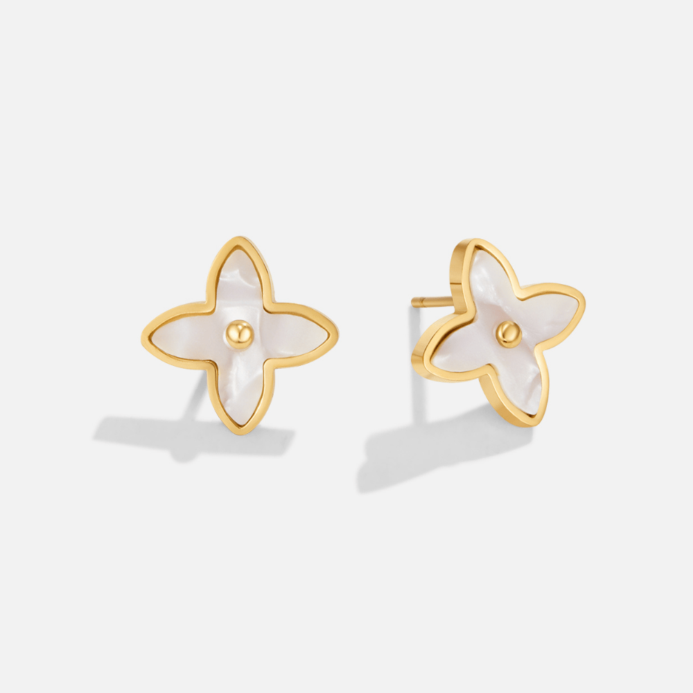 Free White Blossom Petal Earrings