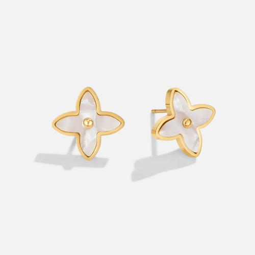 Free White Blossom Petal Earrings