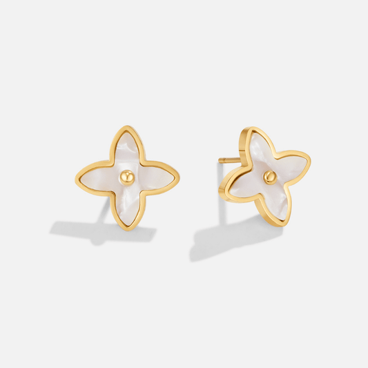 Free White Blossom Petal Earrings