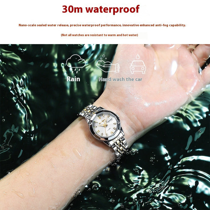 Women's Luminous Waterproof Watch – Dual Calendar Sporty Elegant