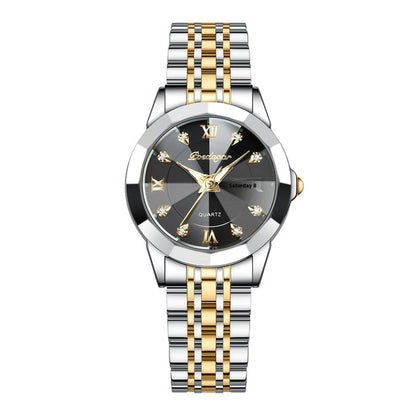 Women's Luminous Waterproof Watch – Dual Calendar Sporty Elegant