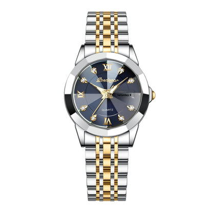 Women's Luminous Waterproof Watch – Dual Calendar Sporty Elegant