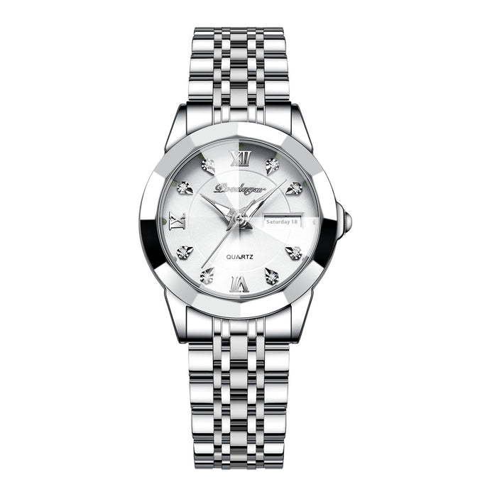 Women's Luminous Waterproof Watch – Dual Calendar Sporty Elegant