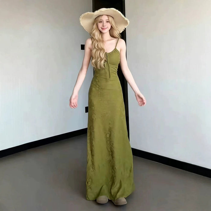 Women's Ribbed Knit Long Beach Dress – Maxi Summer Dress
