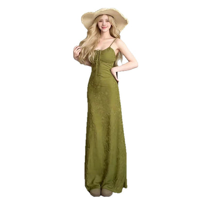 Women's Ribbed Knit Long Beach Dress – Maxi Summer Dress