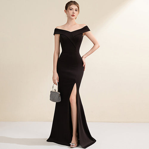Women's Sleeveless Fishtail Maxi Evening Dress – Formal Gown