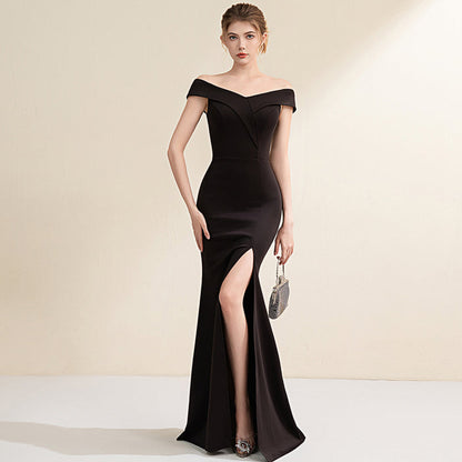 Women's Sleeveless Fishtail Maxi Evening Dress – Formal Gown