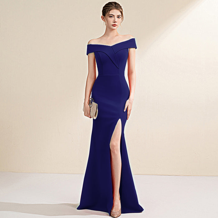 Women's Sleeveless Fishtail Maxi Evening Dress – Formal Gown