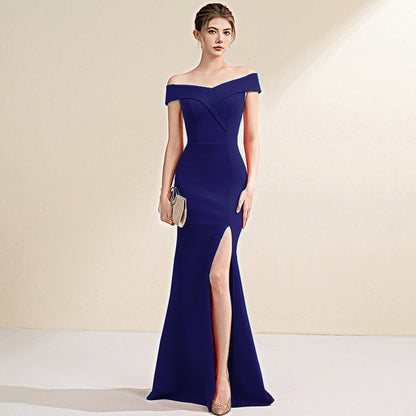 Women's Sleeveless Fishtail Maxi Evening Dress – Formal Gown