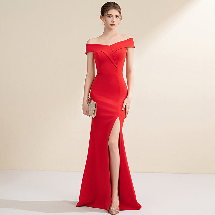 Women's Sleeveless Fishtail Maxi Evening Dress – Formal Gown