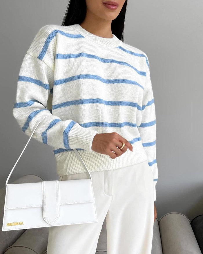 White And Blue Stripes / L