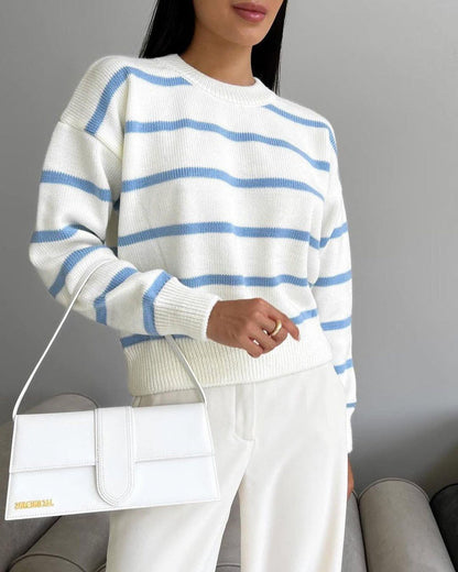 White And Blue Stripes / L